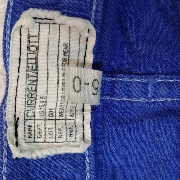 𝅺Current/Elliott Cobalt Blue Chevron Five Pocket Low Rise Ankle Skinny Jeans - Picture 6 of 11